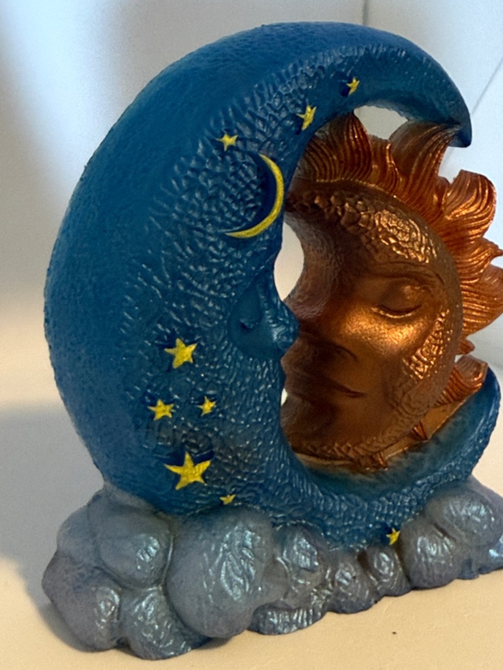 Unique Resin,Blue Moon & Copper Sun Resin Sculpture - Home Art Decor - Picture 3 of 9